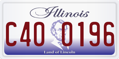 IL license plate C400196