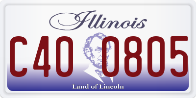 IL license plate C400805