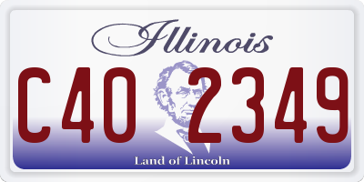 IL license plate C402349