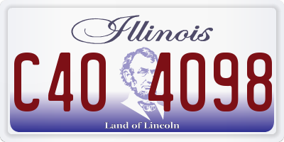 IL license plate C404098