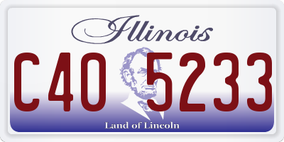 IL license plate C405233