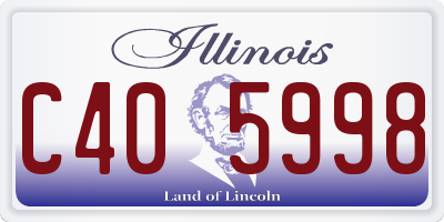 IL license plate C405998