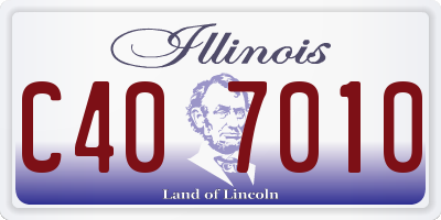 IL license plate C407010