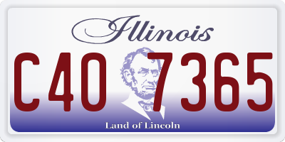IL license plate C407365