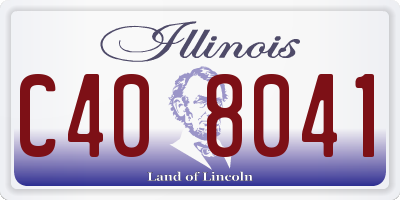 IL license plate C408041