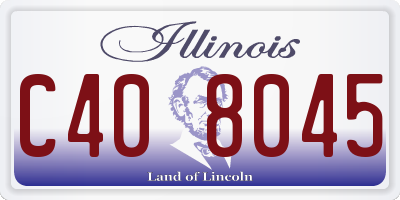 IL license plate C408045