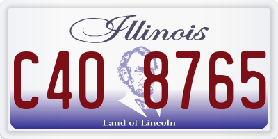 IL license plate C408765