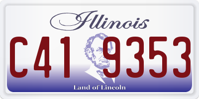 IL license plate C419353