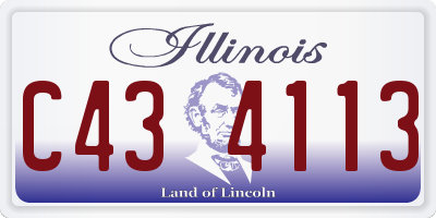 IL license plate C434113