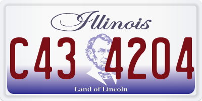 IL license plate C434204