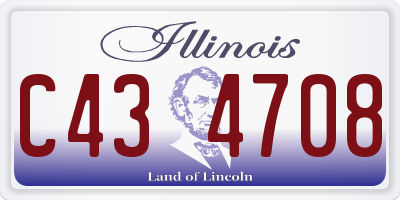 IL license plate C434708