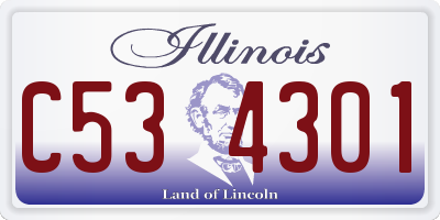 IL license plate C534301