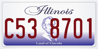 IL license plate C538701