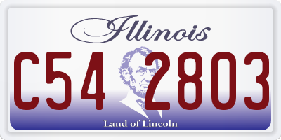 IL license plate C542803