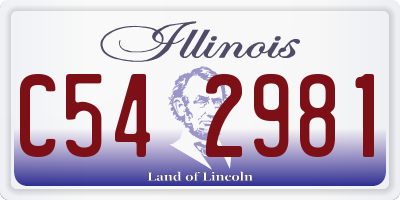 IL license plate C542981