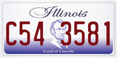 IL license plate C543581