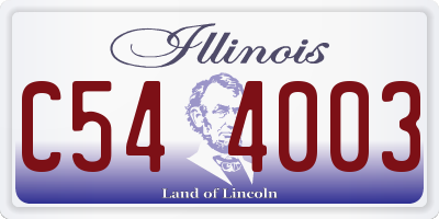 IL license plate C544003