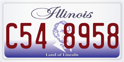 IL license plate C548958