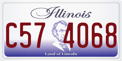 IL license plate C574068