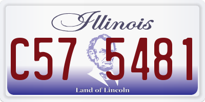 IL license plate C575481