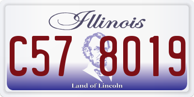 IL license plate C578019