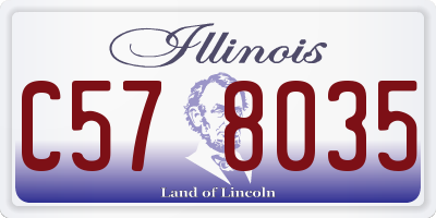 IL license plate C578035