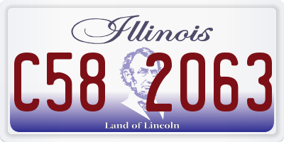 IL license plate C582063