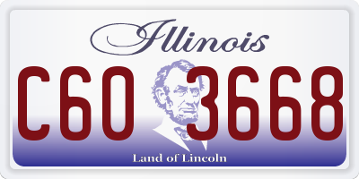 IL license plate C603668