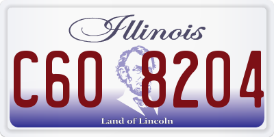 IL license plate C608204
