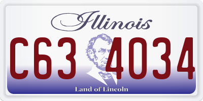 IL license plate C634034