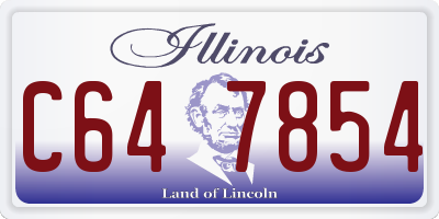 IL license plate C647854