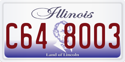 IL license plate C648003