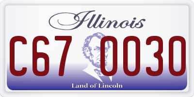 IL license plate C670030