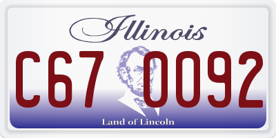 IL license plate C670092