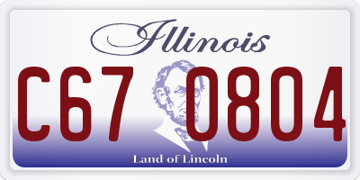 IL license plate C670804