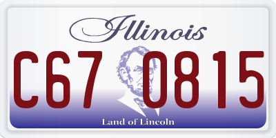 IL license plate C670815
