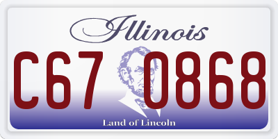 IL license plate C670868