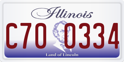 IL license plate C700334