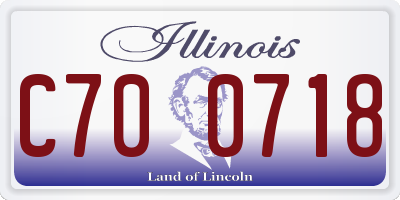 IL license plate C700718