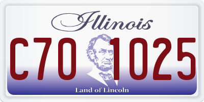 IL license plate C701025