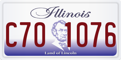 IL license plate C701076