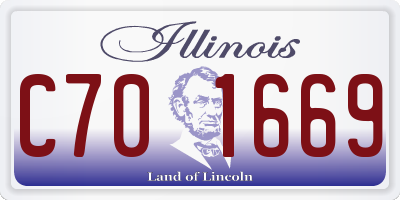IL license plate C701669