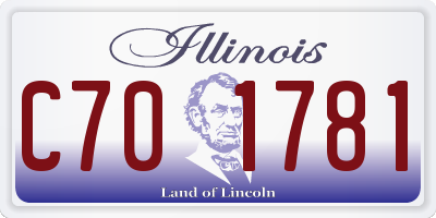 IL license plate C701781