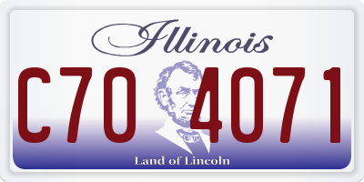 IL license plate C704071