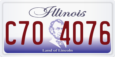 IL license plate C704076