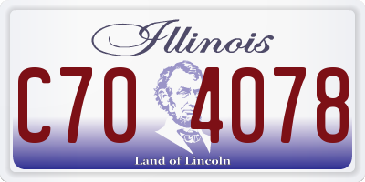 IL license plate C704078