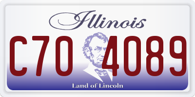 IL license plate C704089