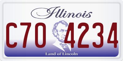IL license plate C704234