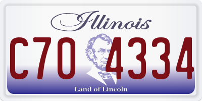 IL license plate C704334