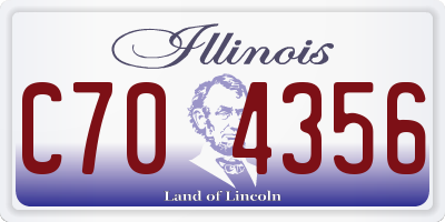 IL license plate C704356